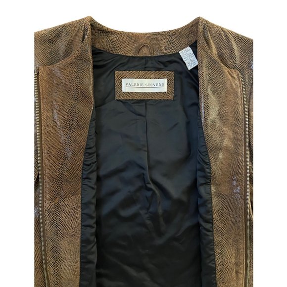 Valerie Stevens Genuine Leather Snakeskin Jacket - Picture 4 of 7